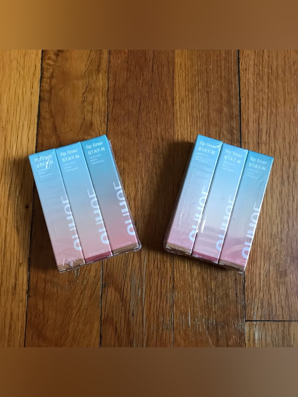 2 Packs of 3 Peel Lip Liner Lip Stain